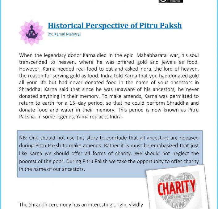 Historical Perspective of Pitru Paksh