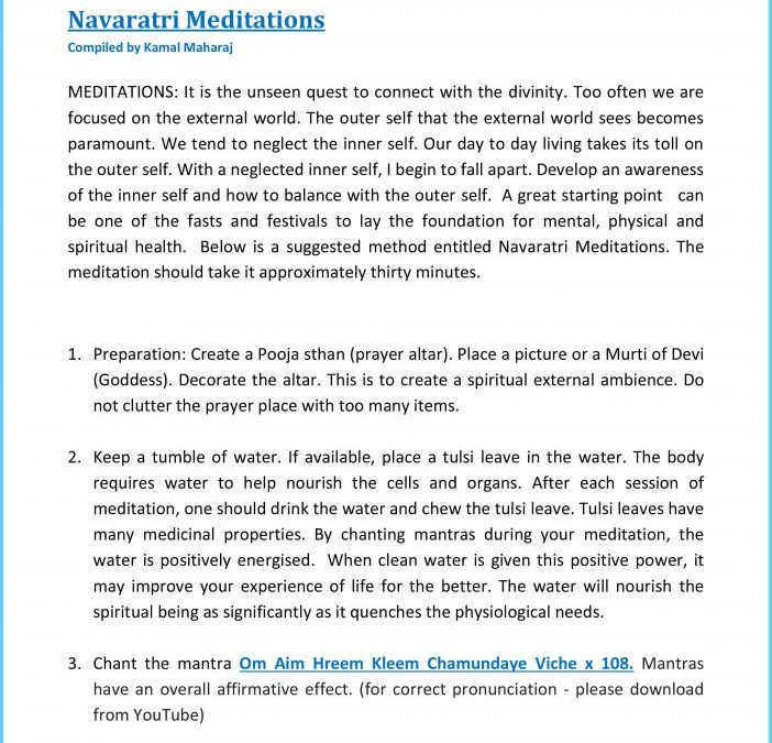 Navaratri Meditations